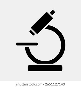 Microscópio de ícone. Elementos médicos. Ícone no estilo de glifo.