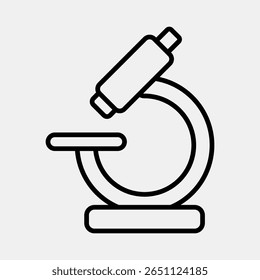 Microscópio de ícone. Elementos médicos. Ícone no estilo de linha.