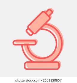 Microscópio de ícone. Elementos médicos. Ícone no estilo de dois tons.