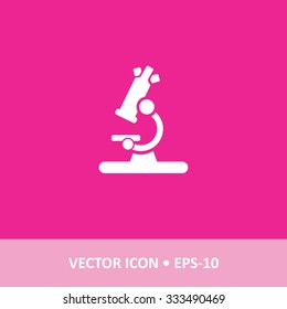 Icon of Microscope on Magenta Color Background. Eps-10.