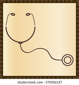 Icon microstethophone. It is the emblem of the medical company. The instrument listen lungs and breathing