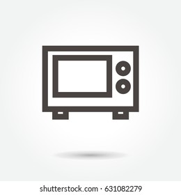 icon microwave. Home appliances vector illustration isolated sign symbol thin line for web, modern minimalistic flat design vector on white background. logo