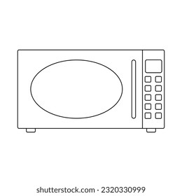 The icon of a microwave oven for heating food on a white background. Vector image.