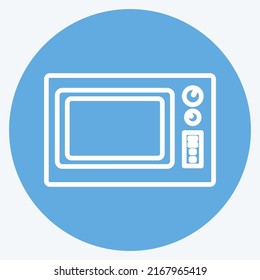 Icon Microwave Oven. suitable for Home symbol. blue eyes style. simple design editable. design template vector. simple symbol illustration