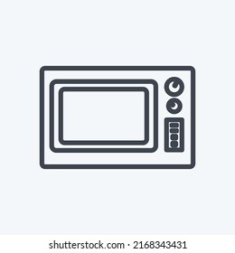 Icon Microwave Oven. suitable for Home symbol. line style. simple design editable. design template vector. simple symbol illustration
