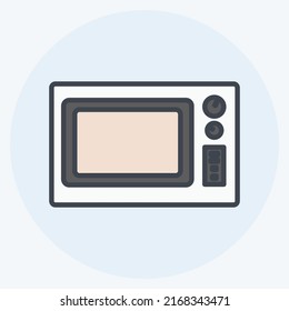 Horno de microondas de icono. adecuado para el símbolo Home. estilo mate de color. diseño simple editable. vector de plantilla de diseño. ilustración de símbolo simple