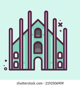 Icon Milan. suitable for education symbol. MBE style. simple design editable. design template vector. simple illustration