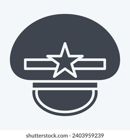 Icon Military Cap. related to Hat symbol. glyph style. simple design editable. simple illustration