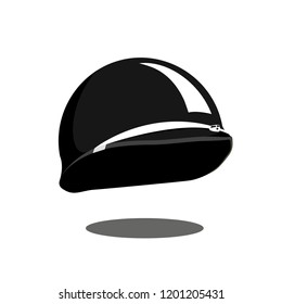 Icon. Military helmet of an American soldier. Black and white
