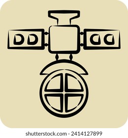 Icon Military Satellite. related to Satellite symbol. hand drawn style. simple design editable. simple illustration