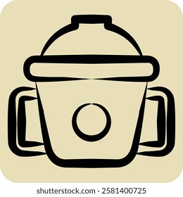 Icon Milk Bottle. related to Kindergarten symbol. hand drawn style. design editable