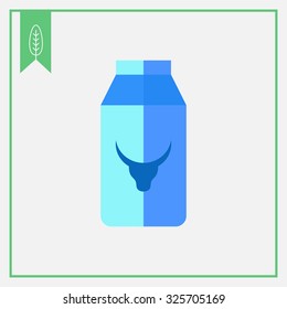 Icon of milk carton with cow head picture