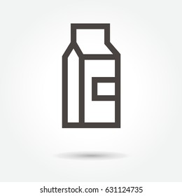 icon Milk. Packaging Container illustration isolated sign symbol thin line for web, modern minimalistic flat design vector on white background