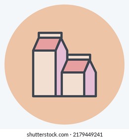 Icon Milk Product. suitable for Drink symbol. color mate style. simple design editable. design template vector. simple symbol illustration