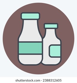 Icon Milk Syrup. related to Coffee symbol. color mate style. simple design editable. simple illustration