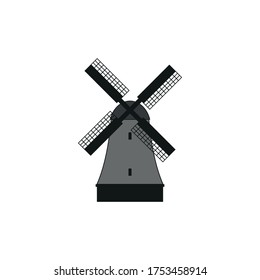 Icon of the mill. Simple vector illustration on a white background.
