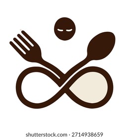 Symbol "Achtsames Essen": Gabel und Löffel, die ein Unendlichkeitssymbol bilden.