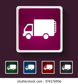 Icon of Mini truck on Multicolored Squares. Eps-10.
