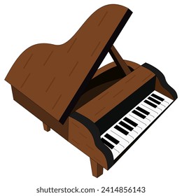 Icon - miniature of a brown wooden piano