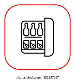 Icon of minibar with bottles and cans