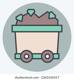 Icon Mining Cart. related to Mining symbol. color mate style. simple design editable. simple illustration