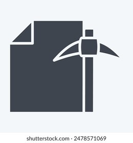 Icon Mining Chart. related to Cryptography symbol. glyph style. simple design illustration