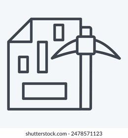 Icon Mining Chart. related to Cryptography symbol. line style. simple design illustration