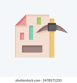 Icon Mining Chart. related to Cryptography symbol. flat style. simple design illustration