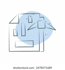 Icon Mining Chart. related to Cryptography symbol. Color Spot Style. simple design illustration