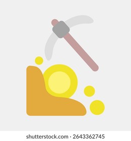 Icon mining. Crypto currency elements. Icon in flat style.