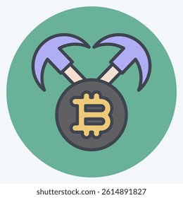 Icon Mining Hardware. related to Cryptocurrency symbol. color mate style