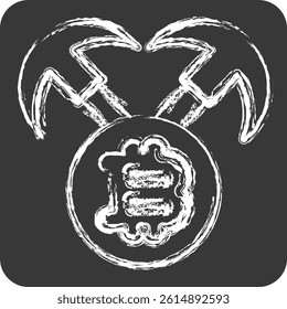 Icon Mining Hardware. related to Cryptocurrency symbol. chalk Style