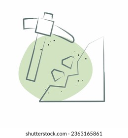 Icon Mining. related to Mining symbol. Color Spot Style. simple design editable. simple illustration