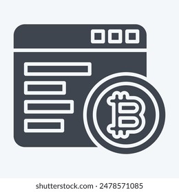 Icon Mining Software. related to Cryptography symbol. glyph style. simple design illustration