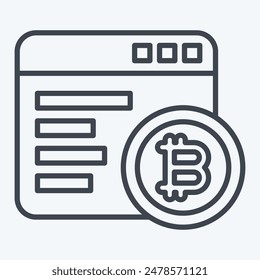 Icon Mining Software. related to Cryptography symbol. line style. simple design illustration