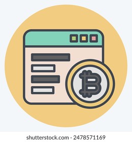 Icon Mining Software. related to Cryptography symbol. color mate style. simple design illustration