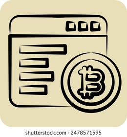 Icon Mining Software. related to Cryptography symbol. hand drawn style. simple design illustration