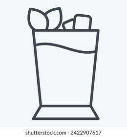 Icon Mint Julep. related to Cocktails,Drink symbol. line style. simple design editable. simple illustration