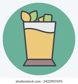 Icon Mint Julep. related to Cocktails,Drink symbol. color mate style. simple design editable. simple illustration