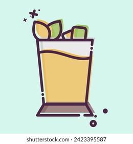 Icon Mint Julep. related to Cocktails,Drink symbol. MBE style. simple design editable. simple illustration