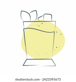 Icon Mint Julep. related to Cocktails,Drink symbol. Color Spot Style. simple design editable. simple illustration