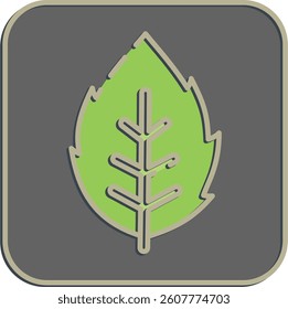 Icon mint. Plant leaves elements. Icon in embossed style.