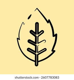 Icon mint. Plant leaves elements. Icon in hand drawn style.