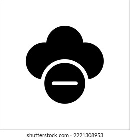 Icon Minus Glyph, Cloud Computing, Flat Icon Logo Illustration Vector Isolated. Suitable for Web Design, Logo, App. 