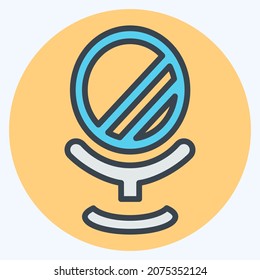 Icono Espejo 1 - Estilo de mate de color - Ilustración simple, trazo editable, vector de plantilla de diseño, Buena para impresiones, carteles, anuncios, anuncios, gráficos de información, etc.