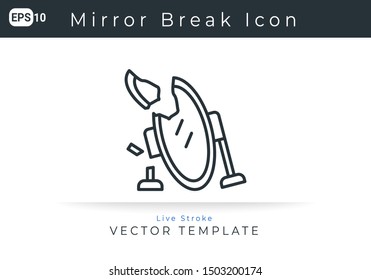 Icon Mirror Broken For Website, Infographic Element. Vector Illustration