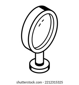 An icon of mirror line isometric vector 