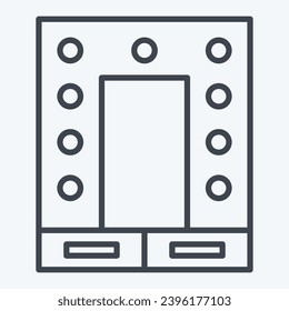 Icon Mirror. related to Theatre Gradient symbol. line style. simple design editable. simple illustration