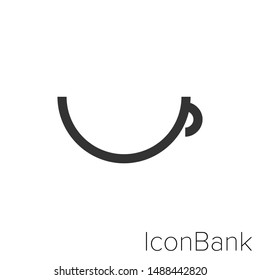 Icon mischievous smile in black and white Illustration.