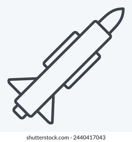 Icon Missile. related to Military And Army symbol. line style. simple design illustration